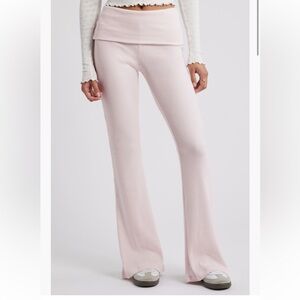 BP Cozy Flare Rib Pants Small Pink
